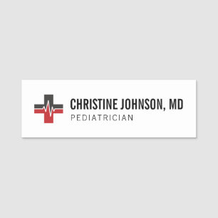 Custom Name Medical Cross Doctor Nurse Name Tag