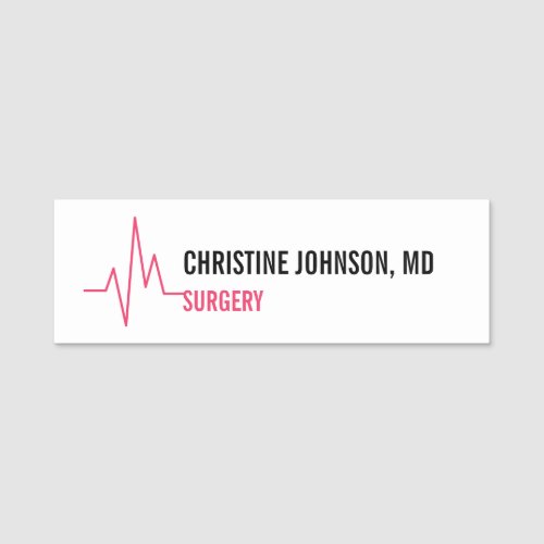 Custom Name  Medical Heartbeat  Doctor Nurse Name Tag