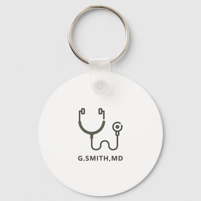 Custom Name | Medical Stethoscope | Doctor Nurse Keychain (Front)