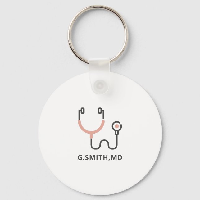 Custom Name | Medical Stethoscope | Doctor Nurse Keychain (Front)