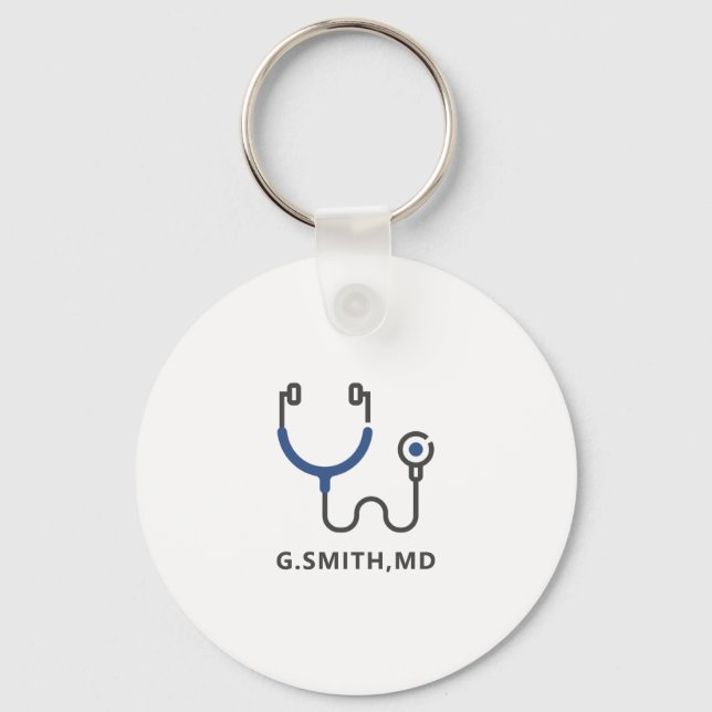 Custom Name | Medical Stethoscope | Doctor Nurse Keychain (Front)