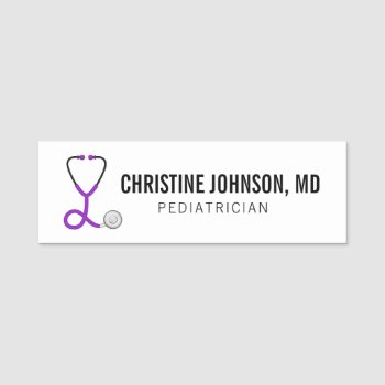 Custom Name | Medical Stethoscope | Doctor Nurse Name Tag by produkto at Zazzle