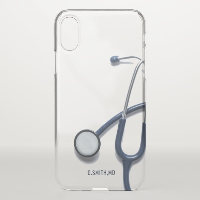 Custom Name | Medical Stethoscope | Doctor Nurse Uncommon iPhone Case (Back)