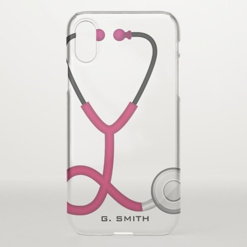 Custom Name  Medical Stethoscope  Doctor Nurse iPhone XS Case