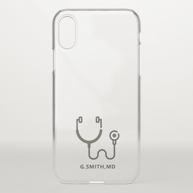 Custom Name | Medical Stethoscope | Doctor Nurse Uncommon iPhone Case (Back)