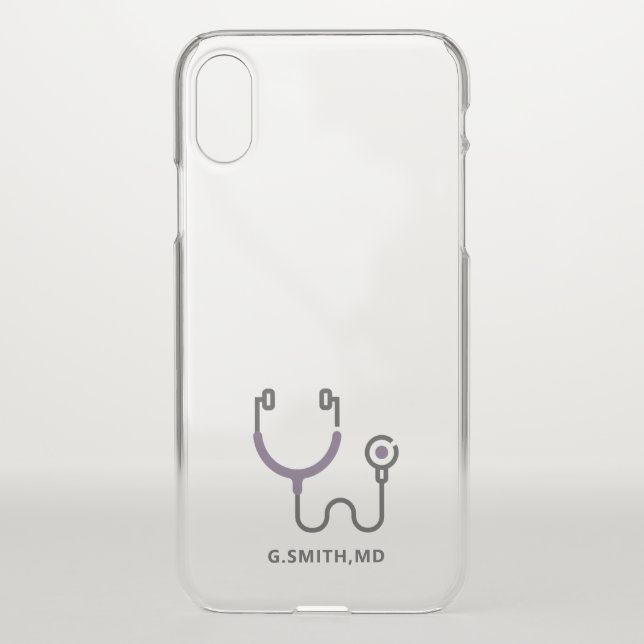 Custom Name | Medical Stethoscope | Doctor Nurse Uncommon iPhone Case (Back)