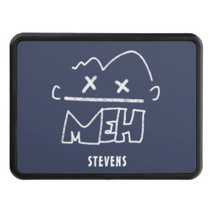 Custom Name Meh Funny Face Emoji Hitch Cover