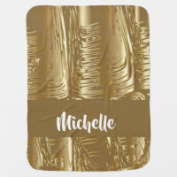 Custom name melting gold on baby blanket