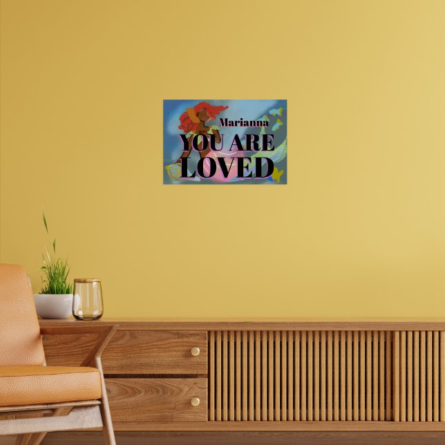 Custom Name Mermaid Motivational Quote Poster (Living Room 2)