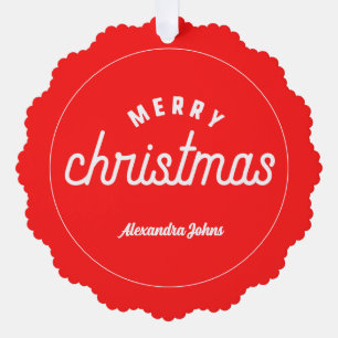 Custom name merry christmas paper ornament tree