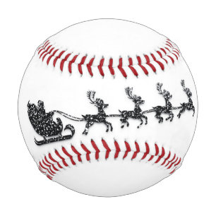Custom Name Merry Christmas Santa Reindeer Baseba Baseball