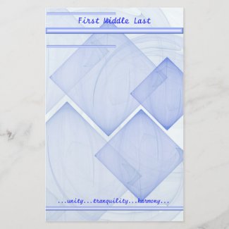 Custom Name Message Geometric Blue Abstract