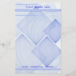 Custom Name Message Geometric Blue Abstract