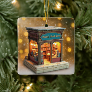 Custom name> message me Bookstore Ceramic Ornament