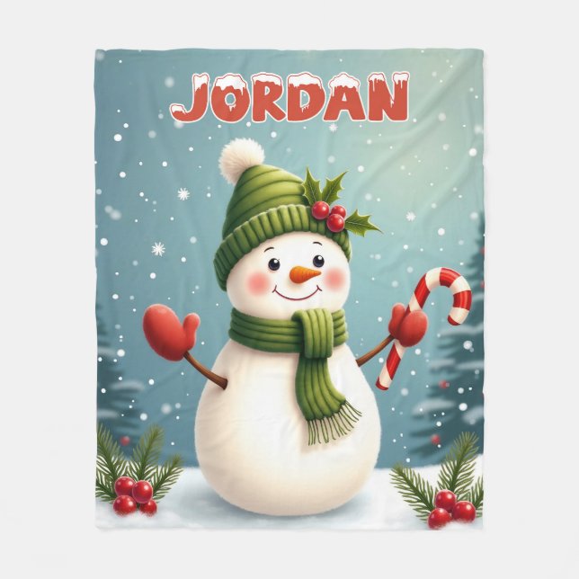 Custom name > message me - Snowman blanket (Front)