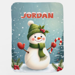 Custom name > message me - Snowman blanket