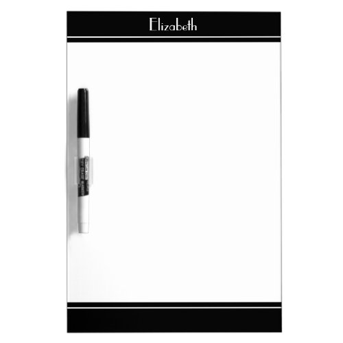 Custom Name Message Notes To Do List Black  White Dry Erase Board