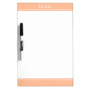 Custom Name Message Notes To Do List Peach & White Dry Erase Board