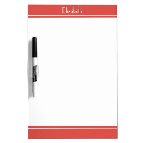 Custom Name Message Notes To Do List Red  White Dry Erase Board