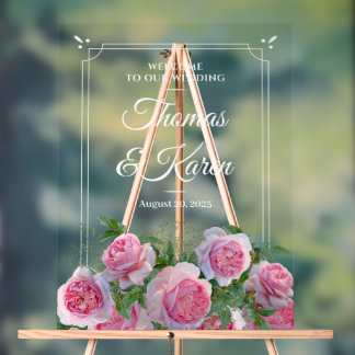 Custom name > message Wedding Welcome Acrylic Sign