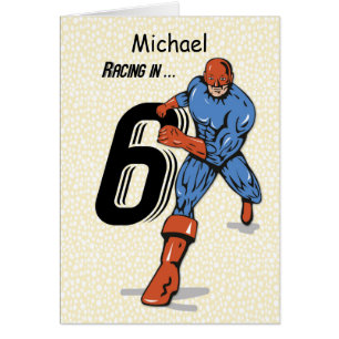 Custom Name, Michael, 6th Birthday Superhero Cards