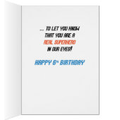 Custom Name, Michael, 6th Birthday Superhero Cards (Inside (Right))
