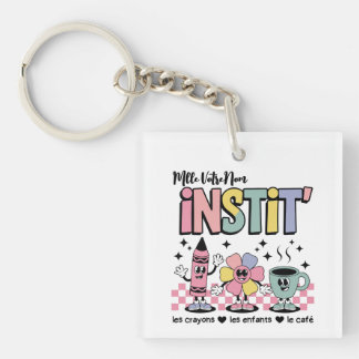 Custom Name Mignon Retro For Instit' Keychain
