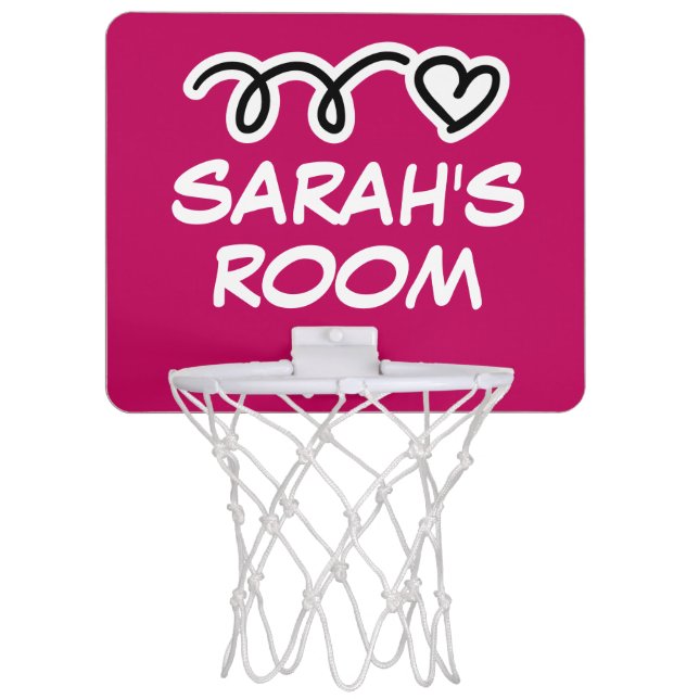 Custom name mini basketball hoop for kid's room (Front)