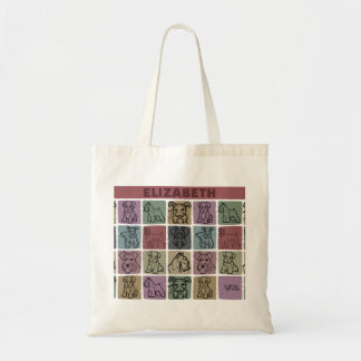 Custom Name Miniature Schnauzer Retro Art Gift Tote Bag