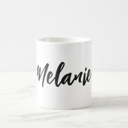 Custom Name Minimalist Black White Coffee Mug