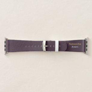 Custom name minimalist modern burgundy apple watch band