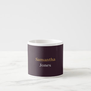 Custom name minimalist modern burgundy espresso cup