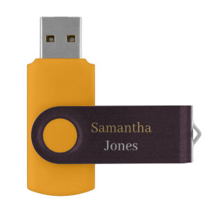 Custom name minimalist modern burgundy flash drive
