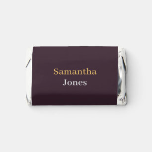 Custom name minimalist modern burgundy hershey's miniatures