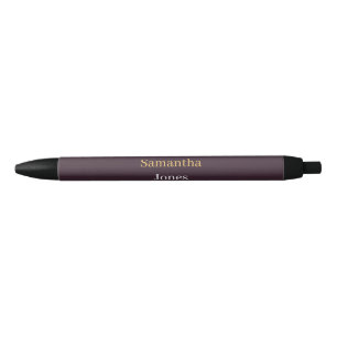 Custom name minimalist modern burgundy pen