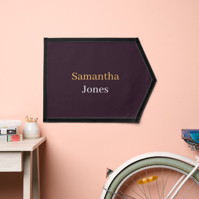 Custom name minimalist modern burgundy pennant (Insitu 2)