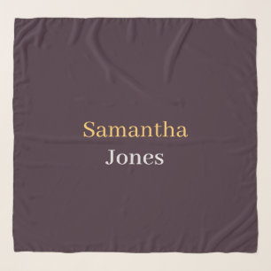 Custom name minimalist modern burgundy scarf