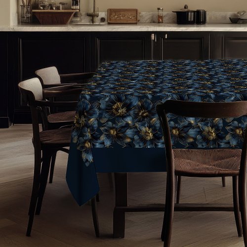 Custom Name Minimalist Navy Gold Tablecloth Chic 