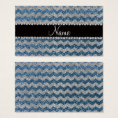 Custom name misty blue silver glitter chevrons (Front & Back)
