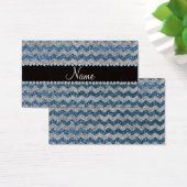 Custom name misty blue silver glitter chevrons (Desk)