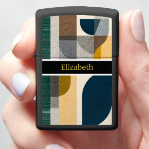 Custom Name Modern Abstract Geometric Marble Zippo Lighter