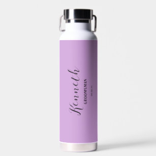 Custom Name Modern Bachelor Lavender Purple Water Bottle