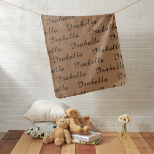 Custom Name & Modern Colors Girl Kids French Beige Baby Blanket