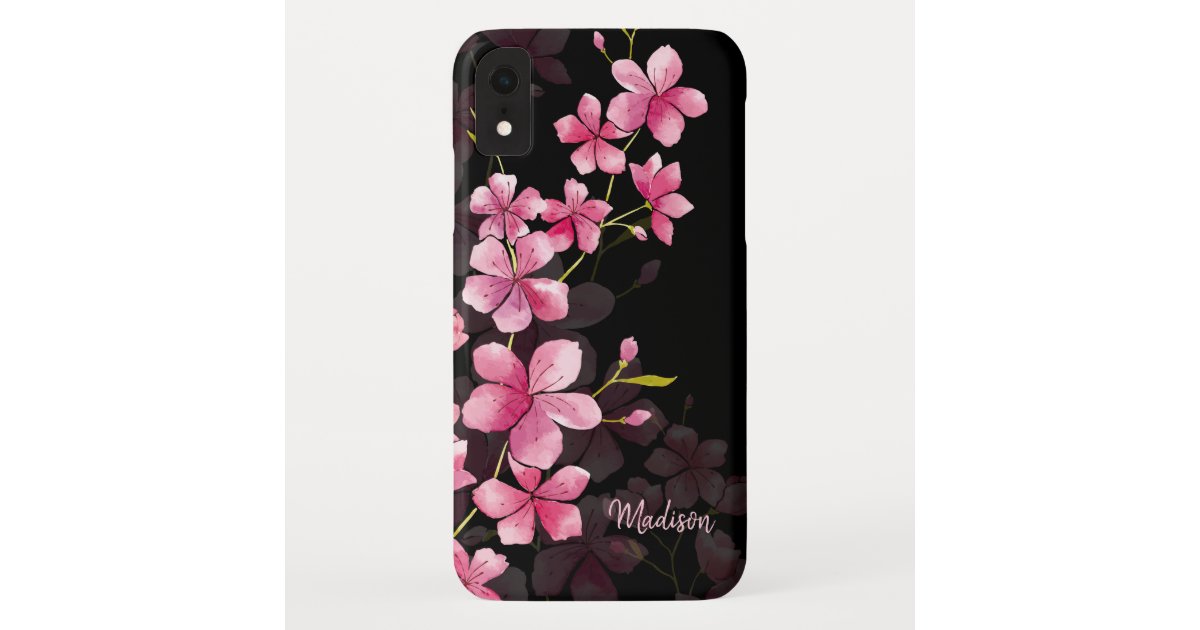 Custom Name | Modern Floral Cherry Blossom Pattern Case ...