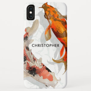 Custom Name    Modern Japanese Koi Fish iPhone XS Max Case