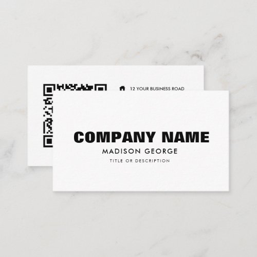 Custom name modern minimalist social media QR code Business Card