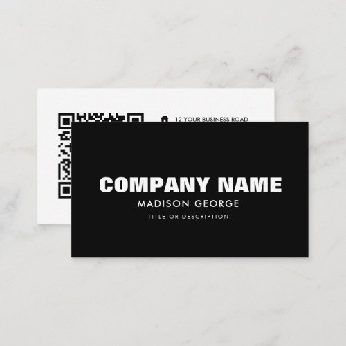 Custom name modern minimalist social media QR code Business Card
