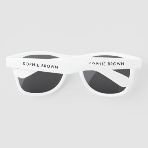 Custom Name  Modern Minimalist Stylish Trendy Sunglasses