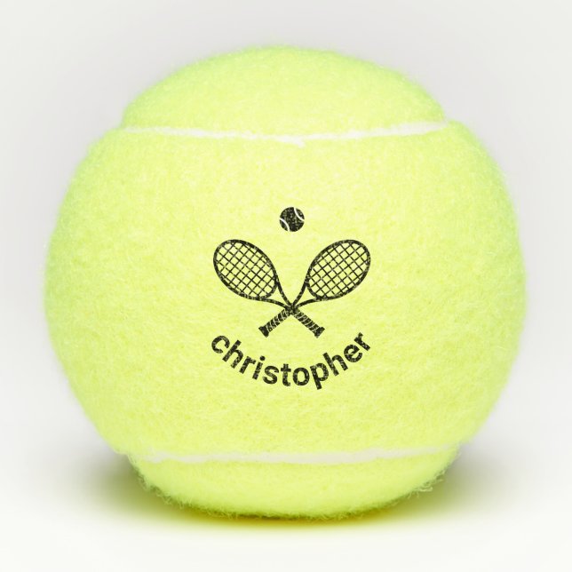 Custom Name Modern Personalized Tennis Balls (Front)