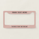 Custom Name Modern Pink Professional Car License Plate Frame<br><div class="desc">A modern minimalist pink personalized license plate frame with custom text. Personalize with your details to create your own unique elegant pink business license plate. Click on the "Edit using Design Tool" to customize even further with colors,  font etc.</div>